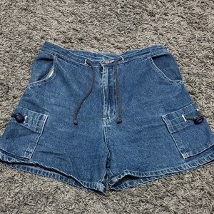 Vintage Denim Blue Women's Cargo Shorts